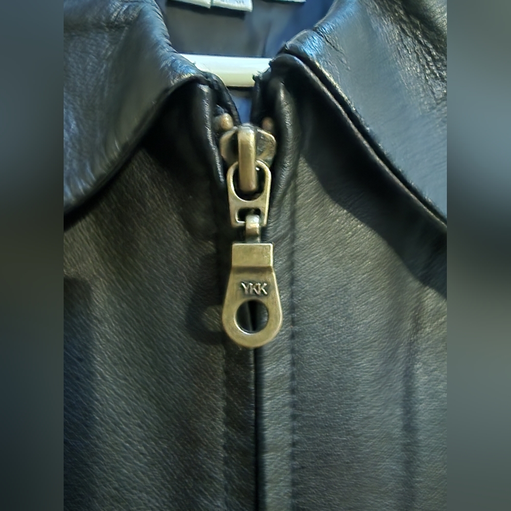 Black Leather Jacket Coat XL Studio C - Picture 5 of 7